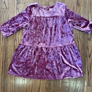 Crushed velvet purple dress